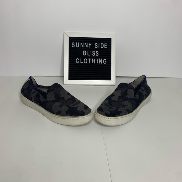 Rothy’s Gray Multi Colored Camo Athletic Slip On Platform Shoes Size 7.5 - Picture 5 of 10